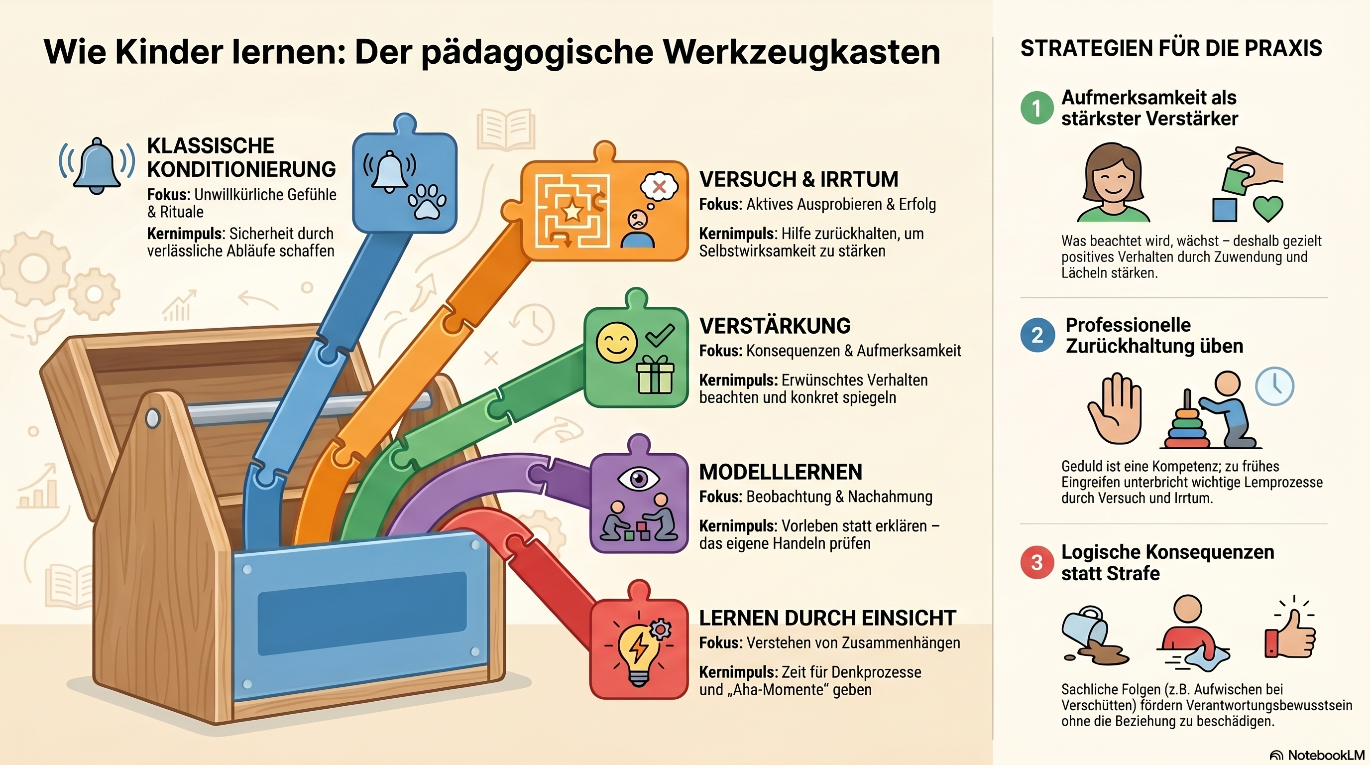 Der pädagogische Werkzeugkasten – Überblick über die fünf Lerntheorien